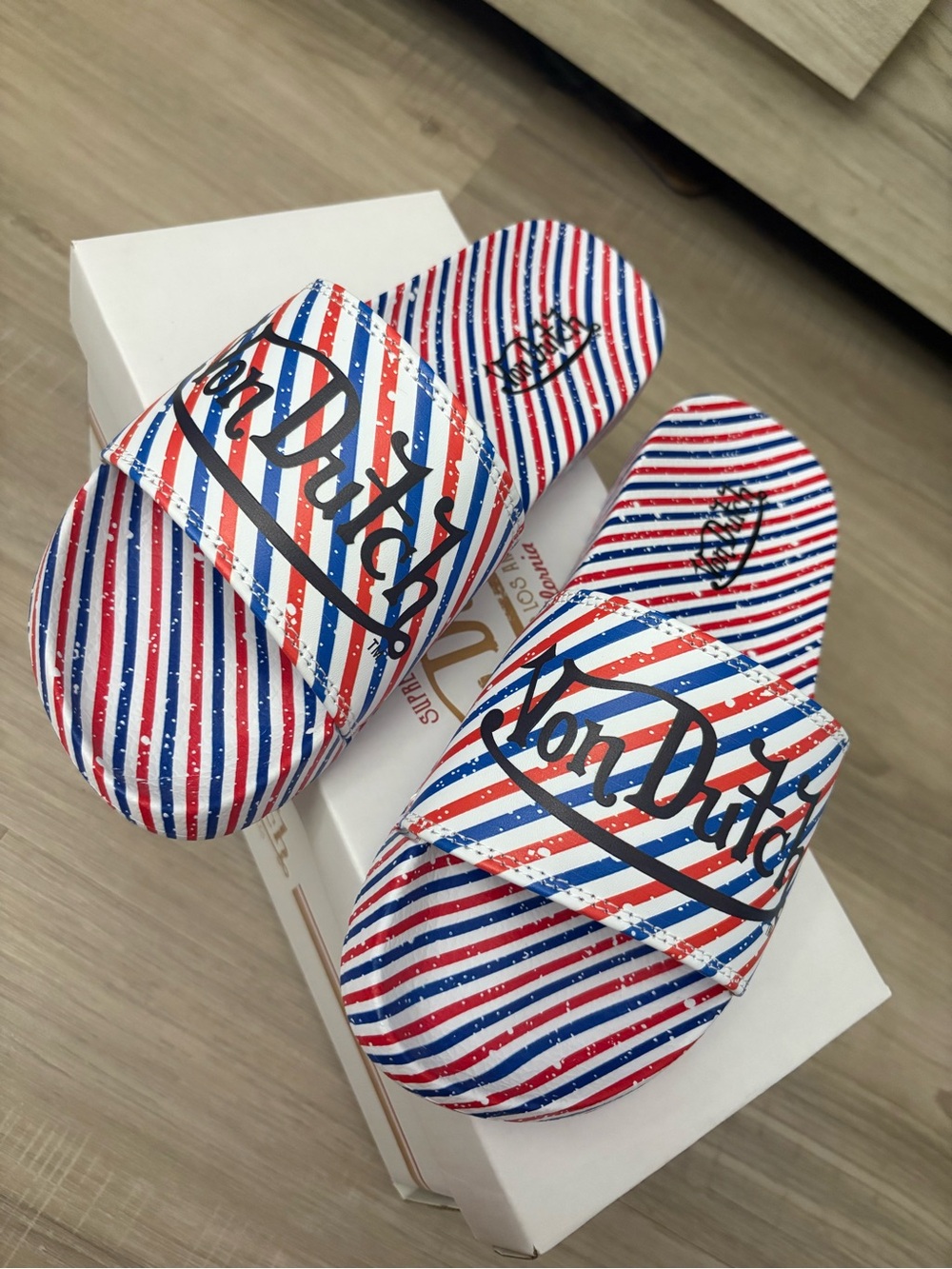 Von Dutch Barbershop Stripe Slides